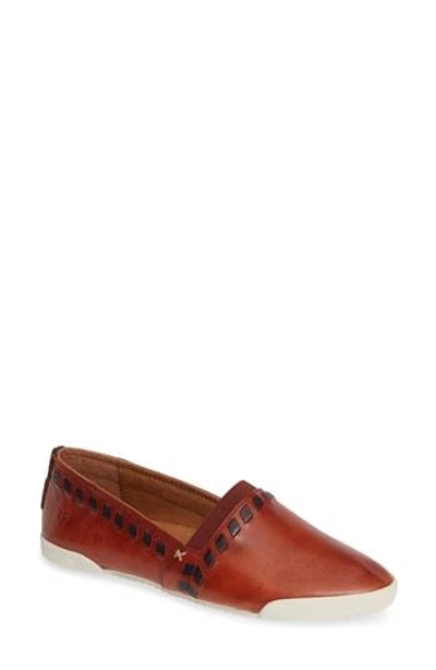 Frye Melanie Whipstitch Slip-on Flat In Red Clay Leather