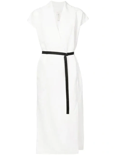 Zero + Maria Cornejo Leah Belted Dress In White
