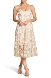 Dress The Population Uma Floral Embroidered Lace Dress In Pale Blush/ Pink Floral