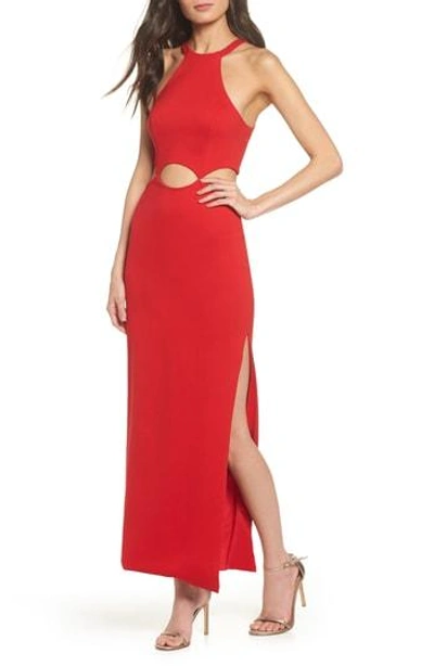 Fame And Partners The Annalise Cutout Gown In Red