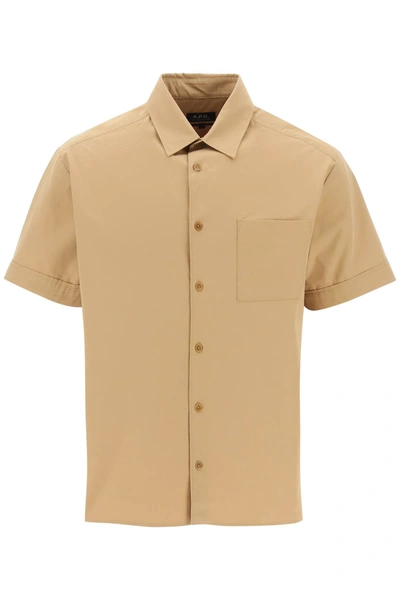 Apc Ross Short Sleeved Shirt In Brown