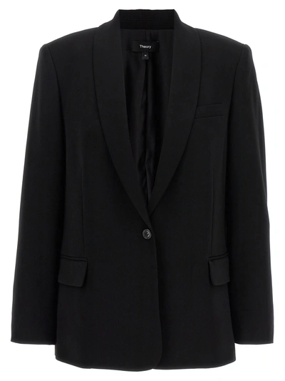 Theory Single-breasted Blazer Blazer And Suits In Black