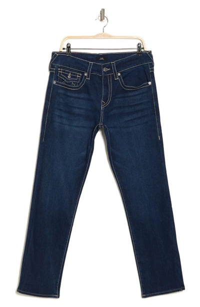 True Religion Brand Jeans Geno Big T Flap Pocket Relaxed Slim Jeans In Dark Artic