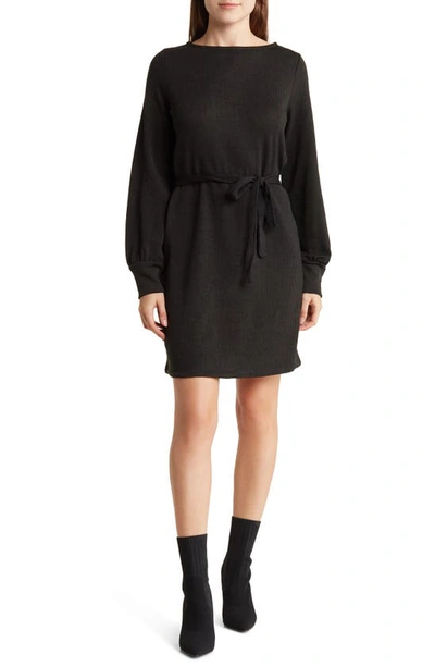 Vero Moda Otea Long Sleeve Tie Waist Dress In Black