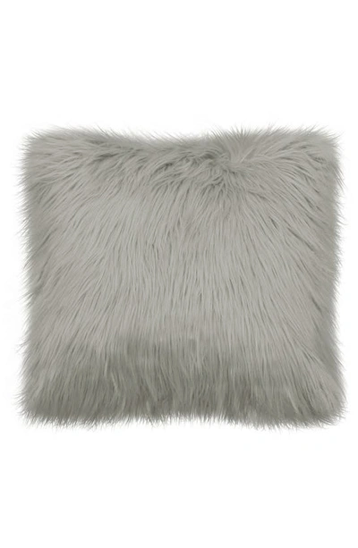 French Connection Sheepskin Faux Fur Accent Pillow In Light Grey