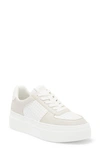Steve Madden Ledge Platform Sneaker In White/ Grey