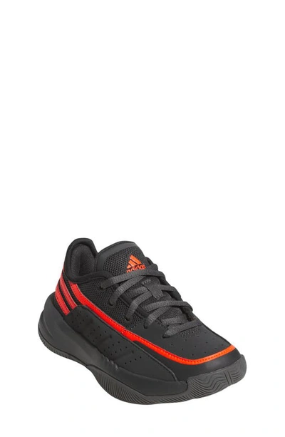 Adidas Originals Kids' Court Basketball Sneaker In Carbon/ Solar Red/ Grey