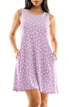 Nina Leonard Scoop Neck Sleeveless Dress In Lavender