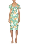 Alexia Admor Micaela Sweetheart Neck Sheath Dress In Green Floral