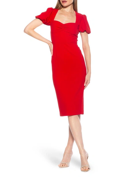 Alexia Admor Micaela Sweetheart Neck Sheath Dress In Red