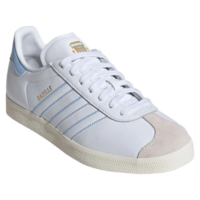 Adidas Originals White Argentina National Team Team Gazelle Shoes In Tan/white/carolina
