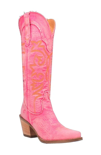 Dingo Texas Tornado Knee High Western Boot In Pink