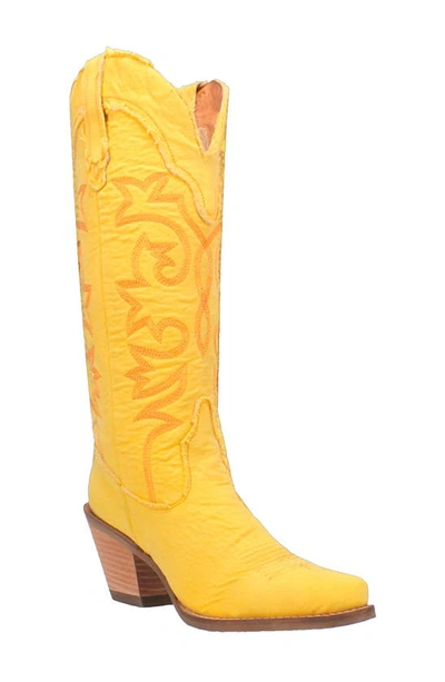 Dingo Texas Tornado Knee High Western Boot In Yellow