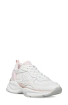Stuart Weitzman Chunky Sole Sneaker In White/ Fuchsia Leather