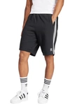 Adidas Originals Adicolor 3-stripes Cotton French Terry Shorts In Black