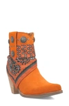 Dingo Bandida Side Zip Western Boot In Orange