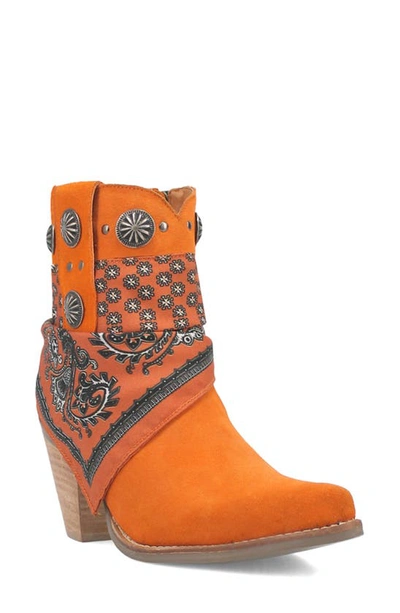 Dingo Bandida Side Zip Western Boot In Orange