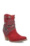 Dingo Bandida Side Zip Western Boot In Red