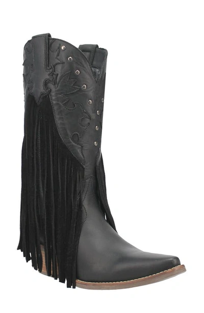 Dingo Hoedown Fringe Western Boot In Black