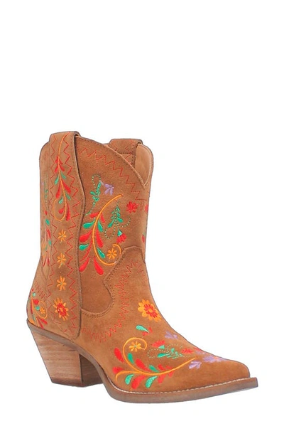 Dingo Sugar Bug Embroidered Western Boot In Camel