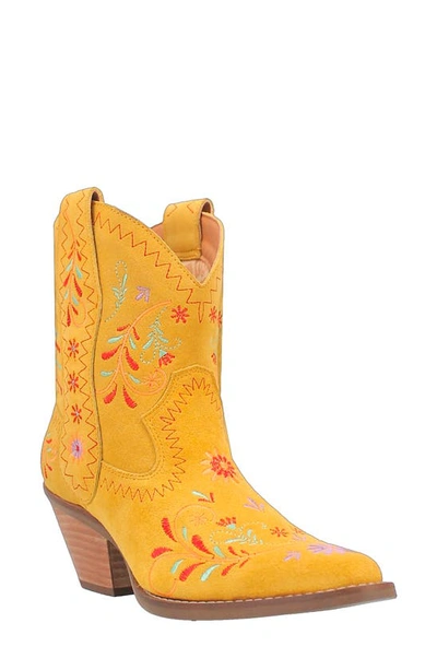 Dingo Sugar Bug Embroidered Western Boot In Yellow