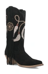 Dingo Day Dream Fringe Embroidered Western Boot In Black