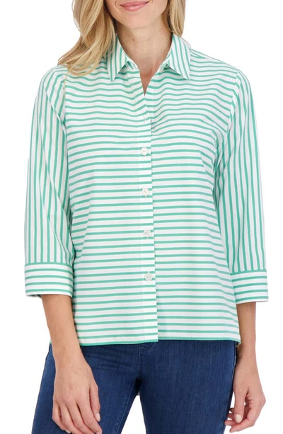 Foxcroft Kelly Button-up Shirt In Kelly Green