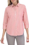 Foxcroft Charlie Stripe Button-up Shirt In Tangerine