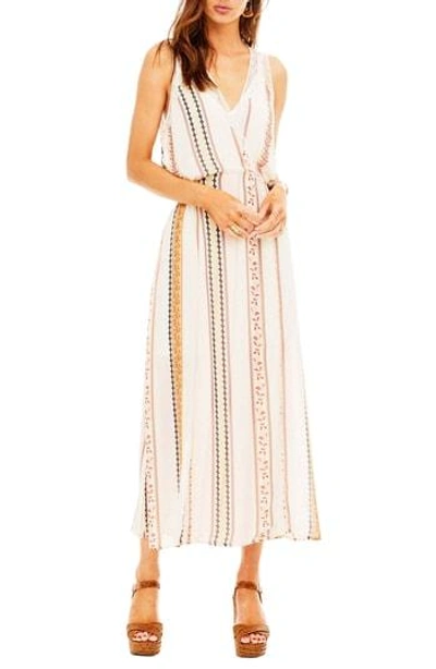 Astr Millie Dress In Cream Floral Stripe