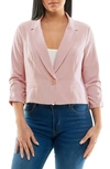 Nina Leonard Cropped Blazer In Blush