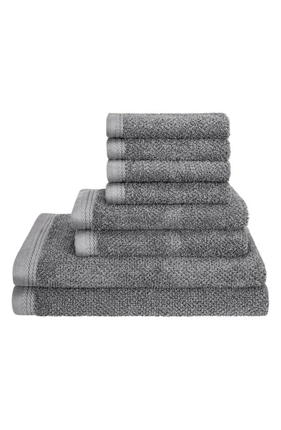 Caro Home Solid 100% Cotton 8-piece Towel Set In Radiant Grey