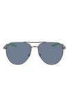 Nike Nine 60mm Aviator Sunglasses In Satin Gunmetal/ Grey Slvr