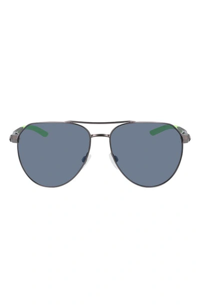 Nike Nine 60mm Aviator Sunglasses In Satin Gunmetal/ Grey Slvr