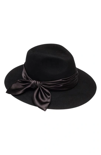 Eugenia Kim Georgina Bow Wool Felt Fedora In Black