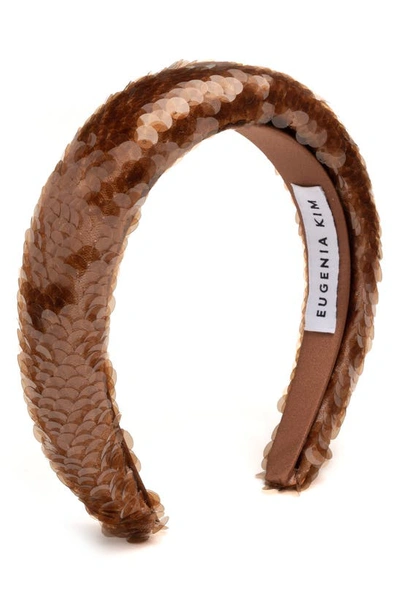 Eugenia Kim Cora Paillette Headband In Camel