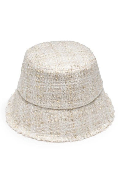 Eugenia Kim Yuki Tweed Bucket Hat In Ivory/ Gold
