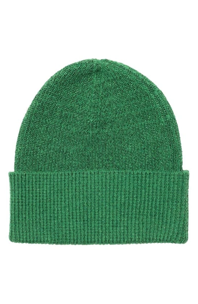 Eugenia Kim Frances Metallic Merino Wool Rib Knit Beanie In Kelly Green