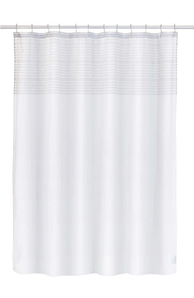 French Connection Landon Collection Shower Curtain In White/ Grey