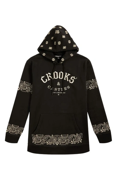 Crooks & Castles Paisley Knives Embroidered Hoodie In Black