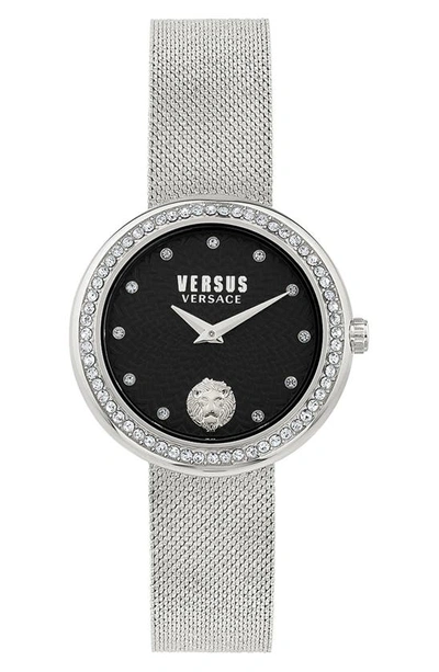 Versus Versace Lea Crystal Mesh Strap Watch, 35mm In Stainless Steel