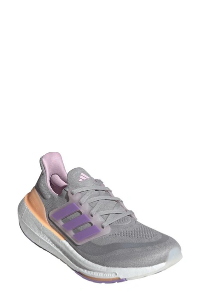 Adidas Originals Ultraboost Light Running Shoe In Grey/ Violet / Acid Orange