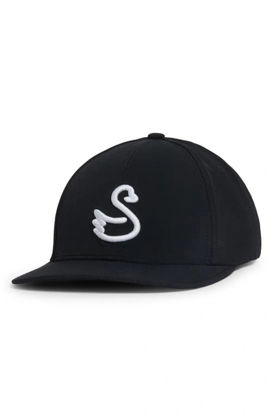 Swannies Swan Delta Waterproof Baseball Cap In Black-white
