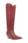 Dingo Raisin Kane Knee High Western Boot In Red