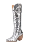 Dingo Dance Hall Queen Western Boot In Silver