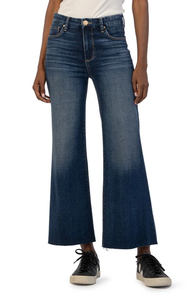 Kut From The Kloth Meg Fab Ab High Waist Raw Hem Ankle Wide Leg Jeans In Yield