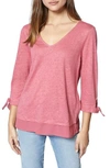 Sanctuary Sylvie Tiered Hem Linen Tee In Wild Salmn