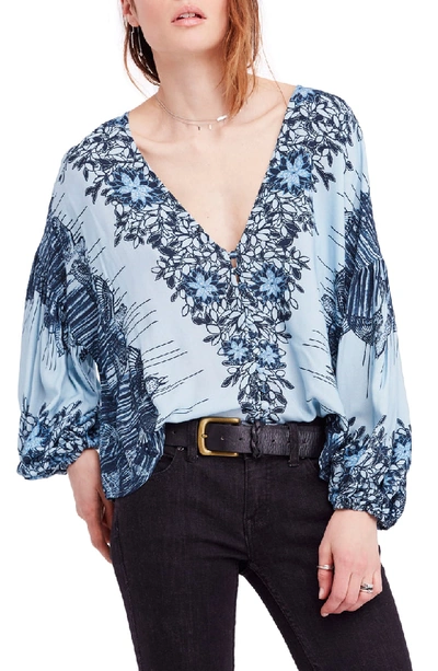 Free People Birds Of A Feather Top In Blue