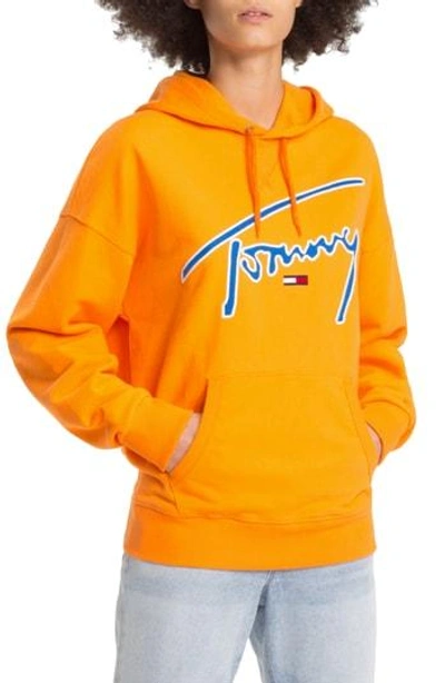Tommy Jeans Tjw Embroidered Logo Hoodie In Yellow