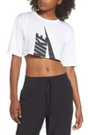 Nike Lab Collection Jersey Crop Top In White/ Black