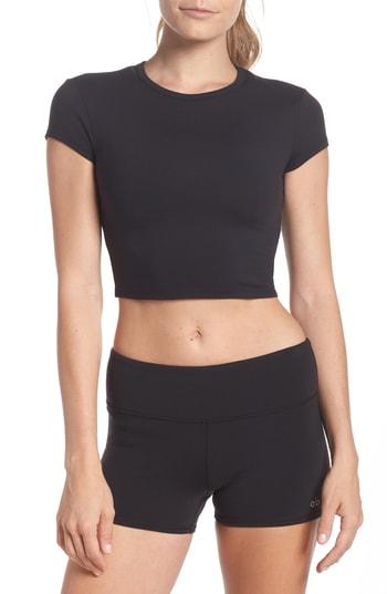 black yoga crop top